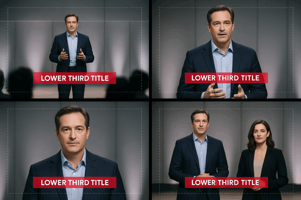 Examples of safe zones for on-screen graphics